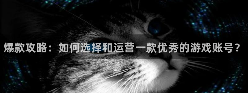 奇亿娱乐线路测试：爆款攻略：如何选择和运营一款优秀的游戏账号